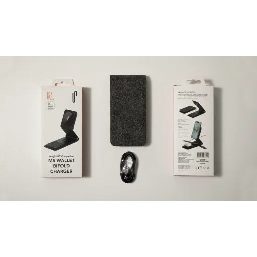 Ugly Rubber vezeték nélküli töltő MS WALLET 15W 3in1 összecsukható fekete - 3