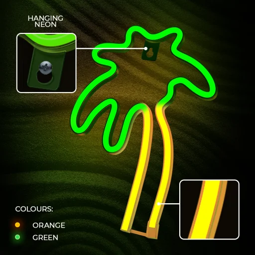 Neon LED Lámpa PALM zöld narancs NNE04 Neolia - 4