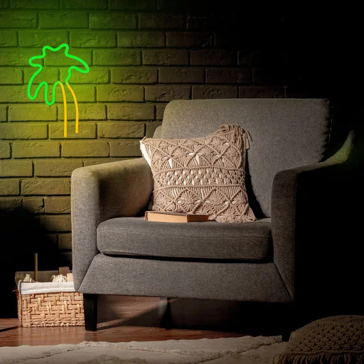 Neon LED Lámpa PALM zöld narancs NNE04 Neolia - 7