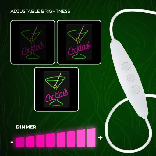 Neon PLEXI LED COCKTAILS rózsaszín zöld FPNE02X Forever Light - 7