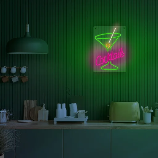 Neon PLEXI LED COCKTAILS rózsaszín zöld FPNE02X Forever Light - 8