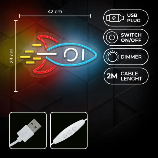 Neon PLEXI LED ROCKET multicolor NNE18 Neolia - 6