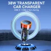 BWOO 38W gyors átlátszó autós töltő BO-CC85 QC 18W + PD 20W thumbnail