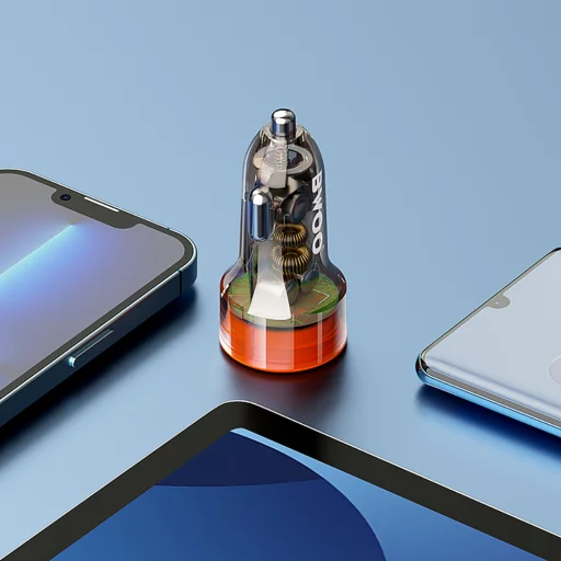 BWOO 38W gyors átlátszó autós töltő BO-CC85 QC 18W + PD 20W - 5