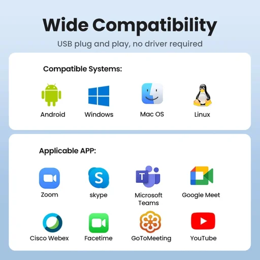 Ugreen CM678 USB HD webkamera - szürke - 9