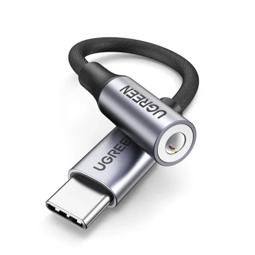 Ugreen AV161 fejhallgató adapter mini jack 3.5 mm (női) / USB-C (férfi) 10 cm - fekete - 3