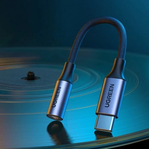 Ugreen AV161 fejhallgató adapter mini jack 3.5 mm (női) / USB-C (férfi) 10 cm - fekete - 7