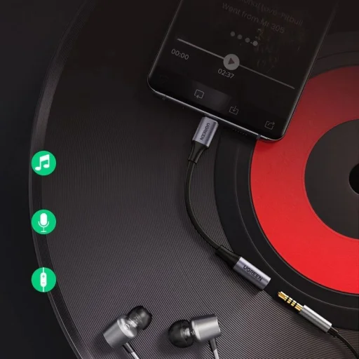 Ugreen AV161 fejhallgató adapter mini jack 3.5 mm (női) / USB-C (férfi) 10 cm - fekete - 8