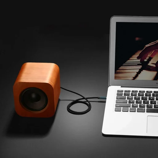 Ugreen derékszögű AUX kábel 2 x mini jack 3.5 mm 1m kék (AV112) - 12