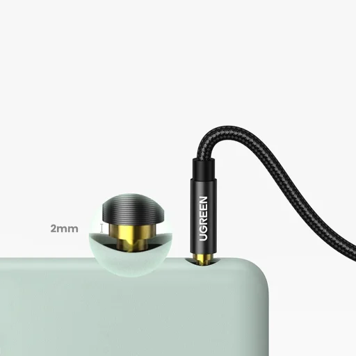 Ugreen derékszögű AUX kábel 2 x mini jack 3.5 mm 1m kék (AV112) - 6
