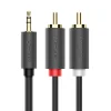 Ugreen AV102 10511 kábel 3.5 mm mini jack (male) / 2RCA (male) 1.5m - szürke thumbnail