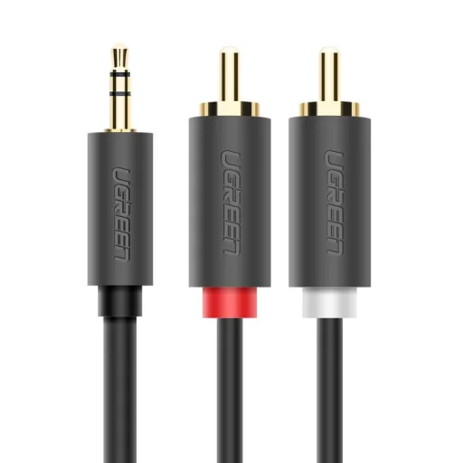 Ugreen AV102 10511 kábel 3.5 mm mini jack (male) / 2RCA (male) 1.5m - szürke - 2