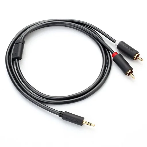 Ugreen AV102 10511 kábel 3.5 mm mini jack (male) / 2RCA (male) 1.5m - szürke - 4