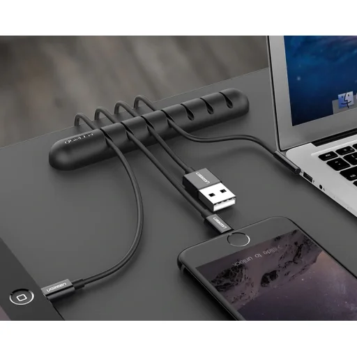 Ugreen LP114 öntapadós kábelszervező 7 kábelhez - fekete - 6