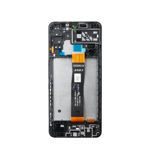 LCD kijelző + Érintőegység + Előlap Samsung A047F Galaxy A04s Fekete - 2