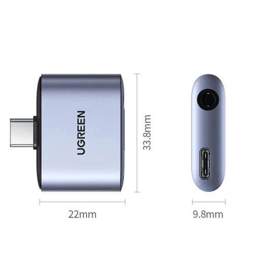 Ugreen CM231 USB-C mini jack 3.5 mm audio adapter - szürke - 2