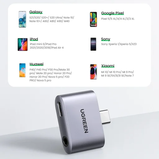 Ugreen CM231 USB-C mini jack 3.5 mm audio adapter - szürke - 17