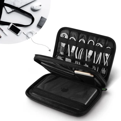 Ugreen tok merevlemez doboz HDD SSD telefon kábelek kiegészítők 24,5 x 17,5 x 5 cm szürke (50147 LP149) tok - 3