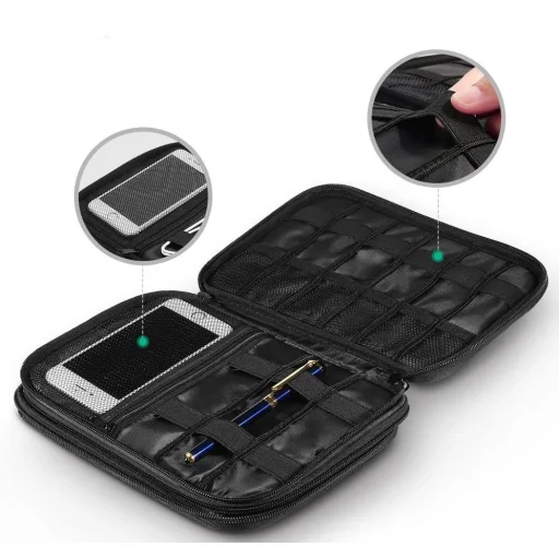 Ugreen tok merevlemez doboz HDD SSD telefon kábelek kiegészítők 24,5 x 17,5 x 5 cm szürke (50147 LP149) tok - 4