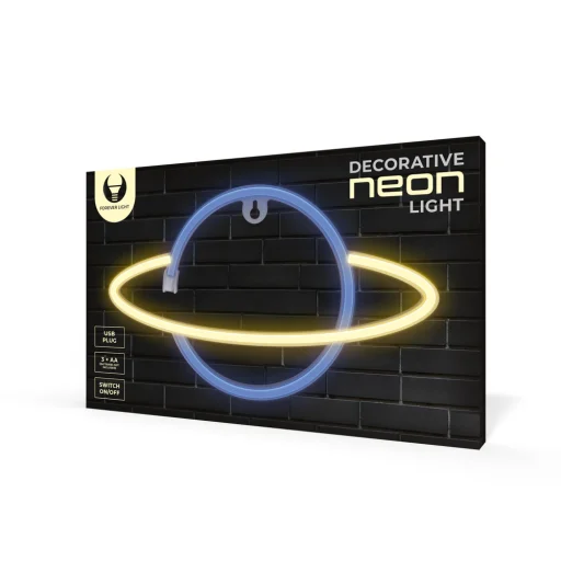 Neon LED Világítás SZATURN sárga kék Bat + USB FLNE11 Forever Light - 9