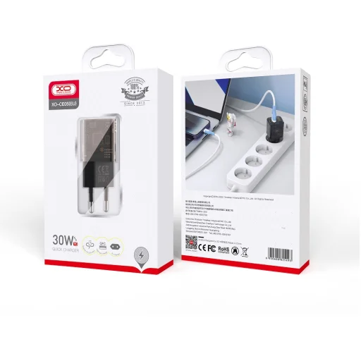 XO Clear fali töltő CE05 PD 30W QC 3.0 18W 1x USB 1x USB-C barna - 2