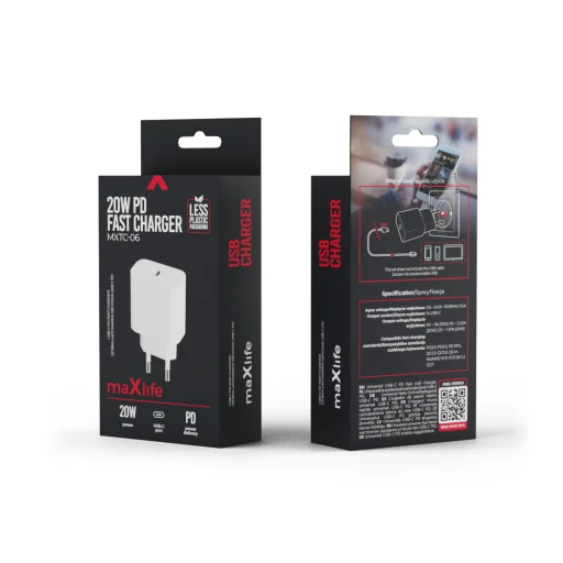 Maxlife MXTC-06 PD QC töltő 1x USB-C 20W fehér - 7