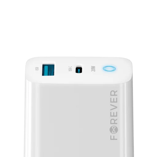 Forever TC-06-20AC PD QC töltő 1x USB-C 1x USB 20W fehér - 2