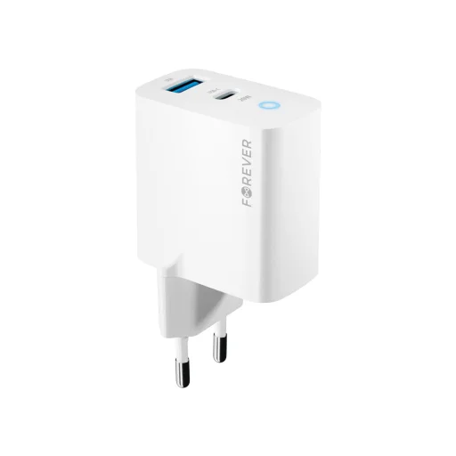 Forever TC-06-20AC PD QC töltő 1x USB-C 1x USB 20W fehér - 5