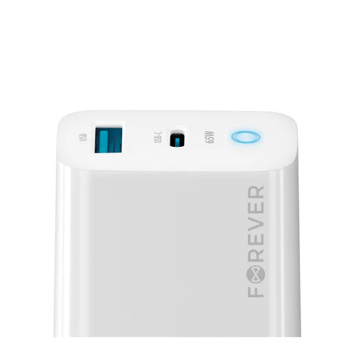 Forever TC-06-65AC GaN PD QC töltő 1x USB-C 1x USB 65W fehér - 2