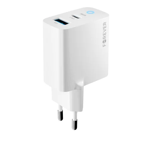 Forever TC-06-65AC GaN PD QC töltő 1x USB-C 1x USB 65W fehér - 3