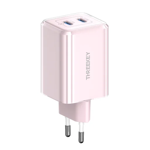 THREEKEY fali töltő TK111 PD 35W 2x USB-C rózsaszín - 1