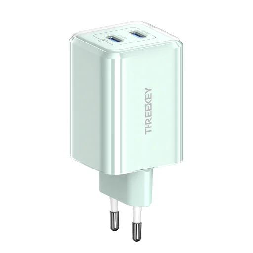 THREEKEY falitöltő TK111 PD 35W 2x USB-C zöld - 1