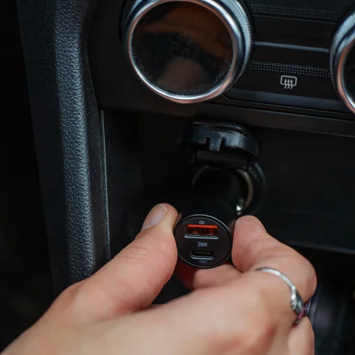 Maxlife MXCC-04 PD QC autós töltő 1x USB-C 1x USB 20W fekete + USB-C - USB-C kábel 60W - 11