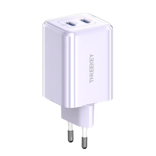 THREEKEY hálózati töltő TK111 PD 35W 2x USB-C lila - 1