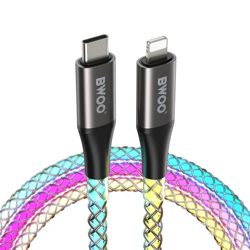 BWOO 27W kábel X279C-L USB-C lightninghoz RGB színes fénnyel - 1