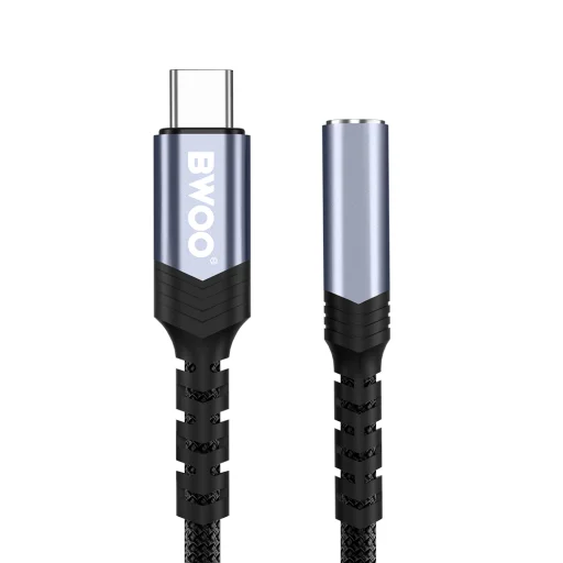 BWOO audio adapter kábel BZ47 aux 3,5 mm to USB-C fekete - 3