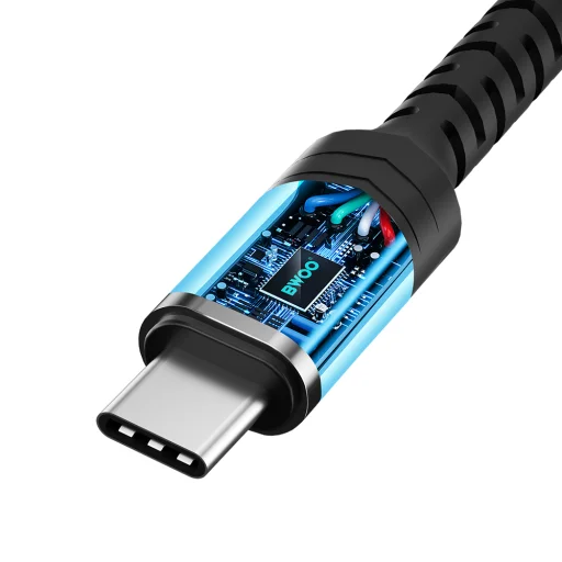 BWOO audio adapter kábel BZ47 aux 3,5 mm to USB-C fekete - 4