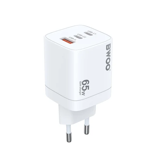 BWOO Gyors 65W GaN UTAZÓ TÖLTŐ CDA147 2 x USB-C, 1 x USB-A - 2