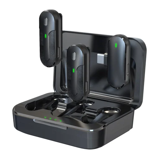 Devia mikrofon okostelefonhoz Kintone USB-C vezeték nélküli 2 az 1-ben fekete - 1