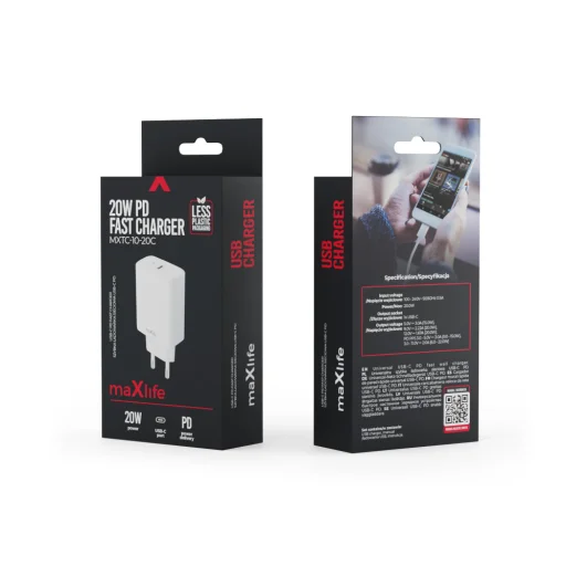 Maxlife MXTC-10-20C PD QC töltő 1x USB-C 20W fehér - 13