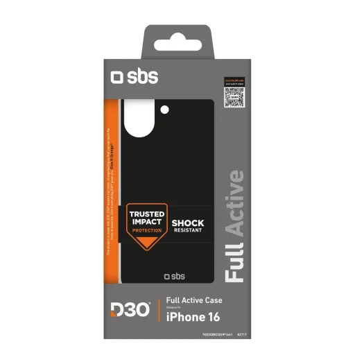 Etui SBS Full Active D3O tok iPhone 16 - fekete - 2