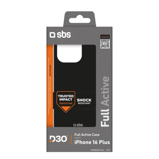 SBS Full Active D3O iPhone 16 Plus tok - fekete - 2