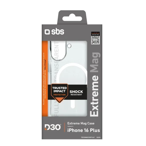 SBS Extreme Mag D3O MagSafe iPhone 16 Plus tok - átlátszó - 2