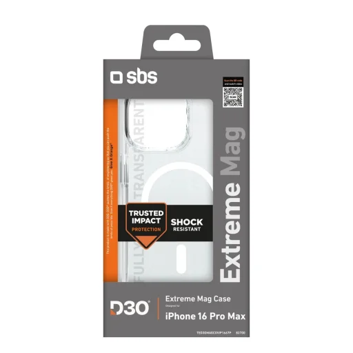 SBS Extreme Mag D3O MagSafe tok iPhone 16 Pro Max - átlátszó - 2