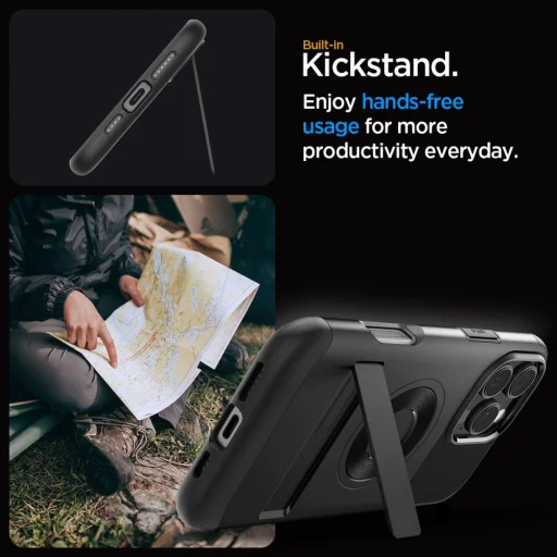  iPhone 16 Pro Max Fekete Spigen Slim Armor Mag Magsafe Tok - 13