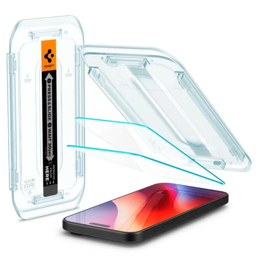  iPhone 16 Pro Max / 17 Pro Max Átlátszó Spigen Glas.tr "ez Fit" 2-darabos üvegfólia - 9
