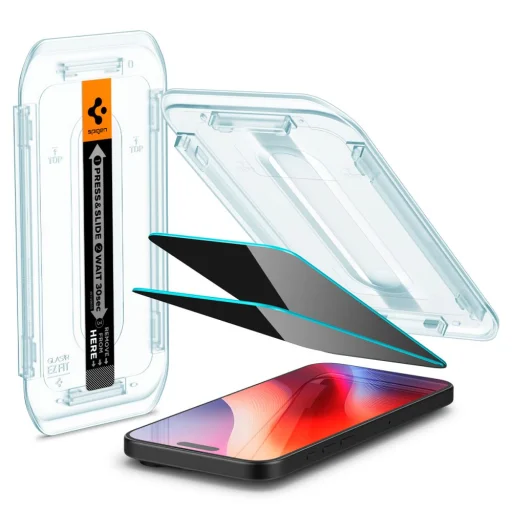 Spigen Glas.TR "EZ Fit" 2-PACK iPhone 16 Pro Max / 17 Pro Max Privacy üvegfólia - 9