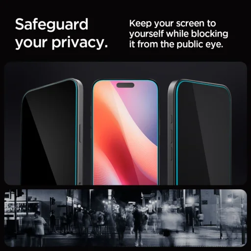 Spigen Glas.TR "EZ Fit" 2-PACK iPhone 16 Pro Max / 17 Pro Max Privacy üvegfólia - 12