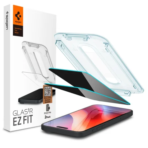 Spigen Glas.TR "EZ Fit" 2-PACK iPhone 16 Pro Max / 17 Pro Max Privacy üvegfólia - 1