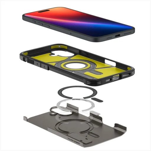  Apple iPhone 16 Fegyverszürke Spigen Tough Armor Mag Magsafe tok - 10